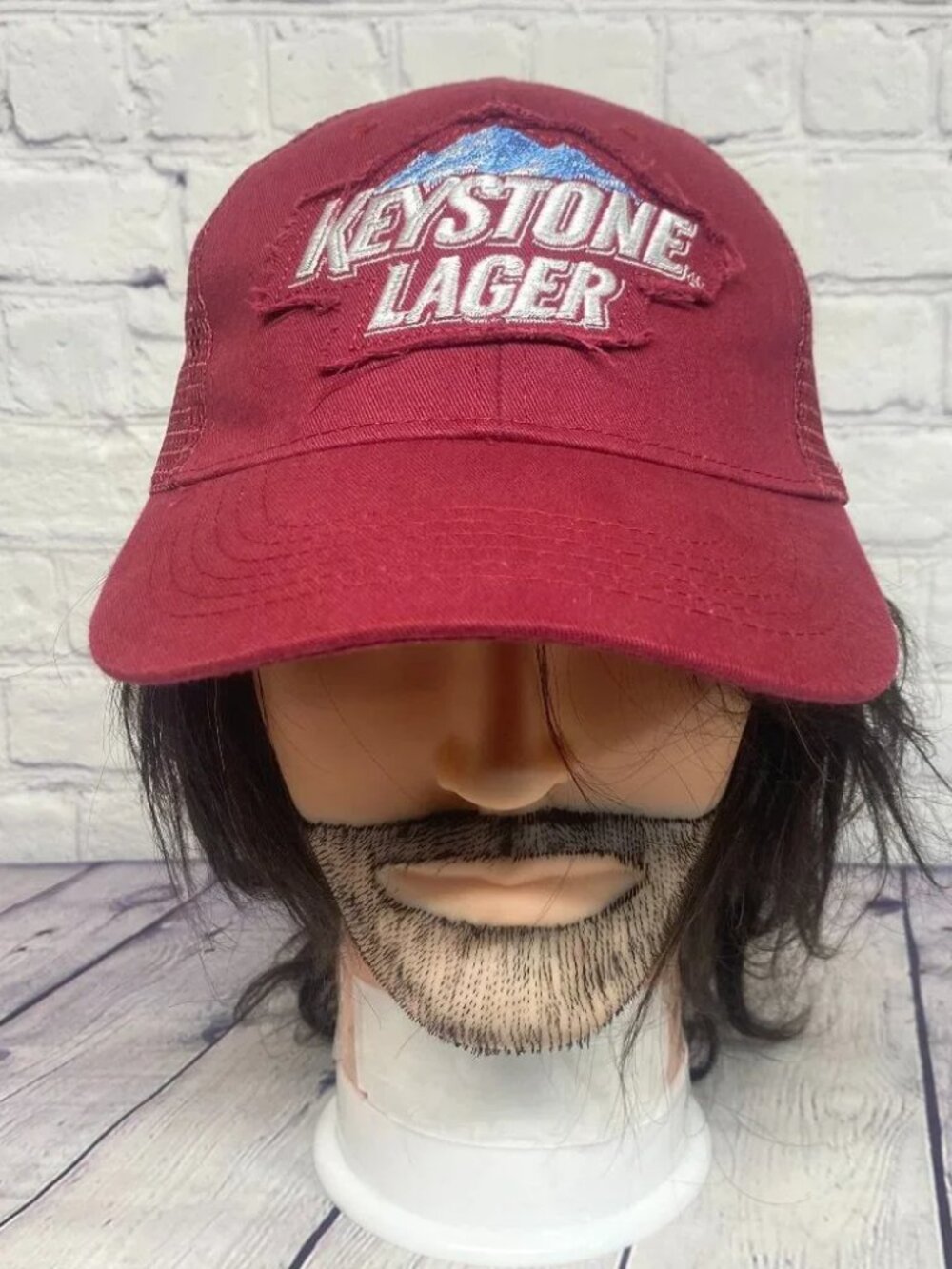 Keystone Lager Hat Cap Snapback Burgundy Adjustable Trucker Mesh